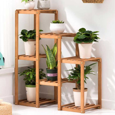 Scaffale Porta Piante Fiori Libreria Scaffalatura in Legno di Bamboo 8 –  Esplodia