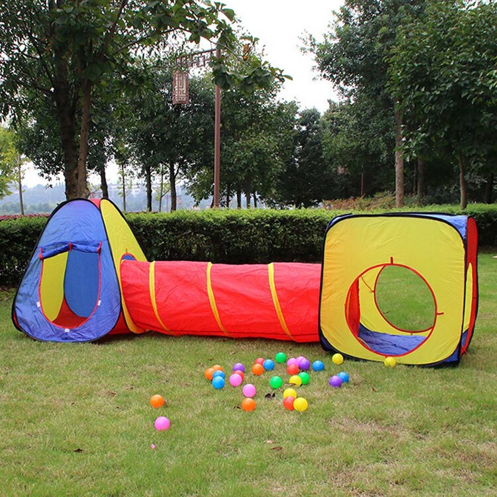 Tenda Gioco Parco Giochi con Tunnel Giocattolo Bambini Pop-Up Pieghevo