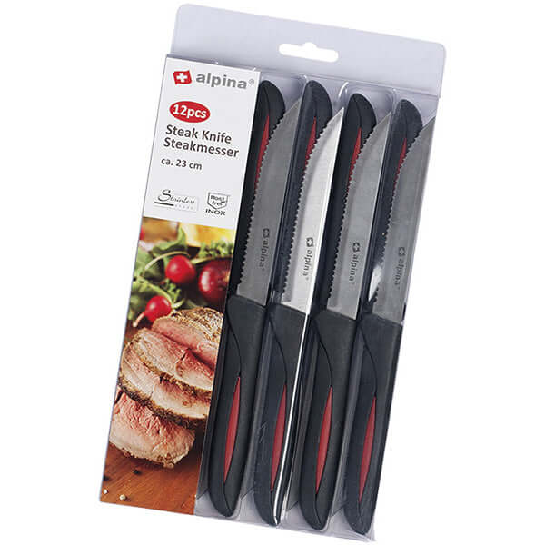 12 Coltelli Per Carne In Acciaio Inox 22,8 cm Coltello Bistecca