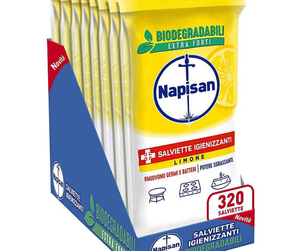 320 x Napisan Salviettine Igienizzanti Multisuperfici Biodegradabili L –  Esplodia