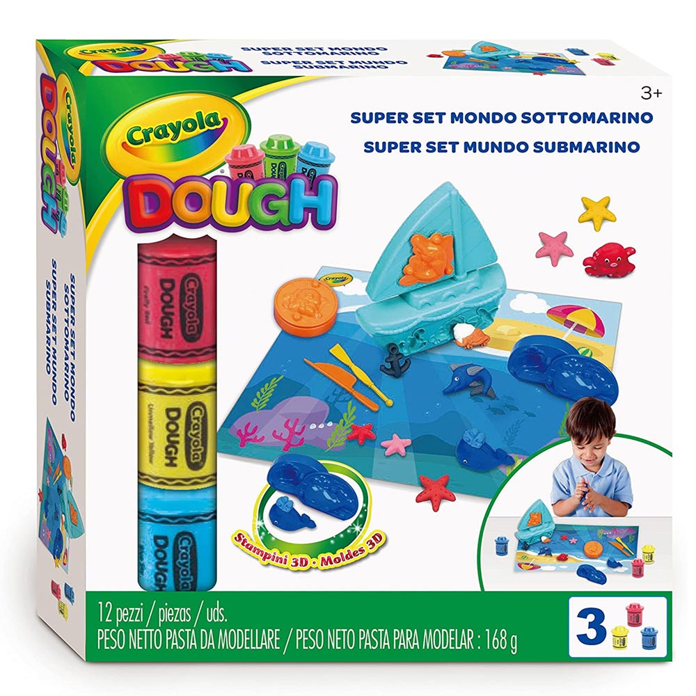 Crayola Playset Mondo Sottomarino 3 barattolini di Plastilina e Access