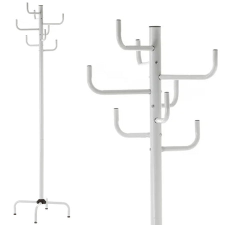 Attaccapanni Appendiabiti a Piantana Metallo 8 Ganci Colore Bianco 40x