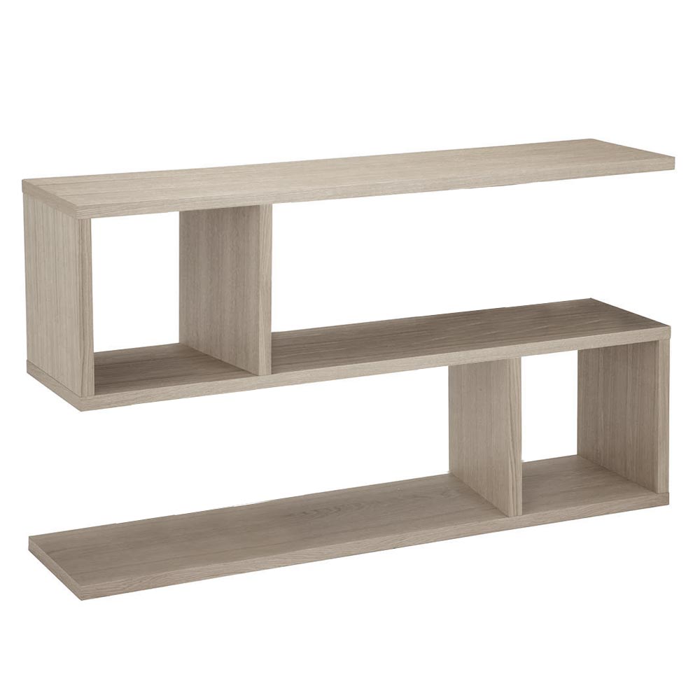 BAKAJI Libreria Bassa Scaffale 5 Ripiani in Legno Melaminico Design Moderno  per Soggiorno Salotto Casa o Ufficio Dimensione 80 x 20 x 50,5 cm (Bianco)