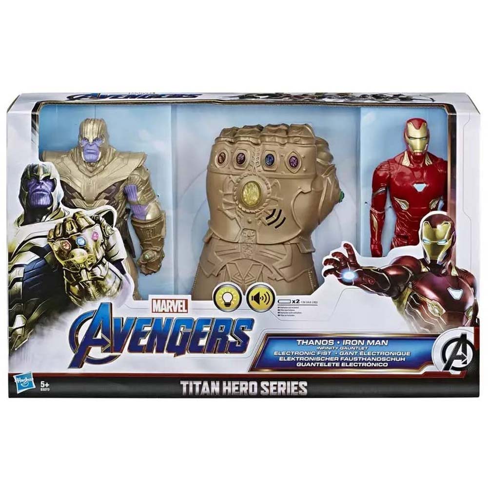 Marvel Avengers Guanto dell' Infinito + 2 Action Figures Iron Man e Th