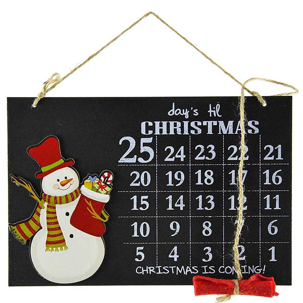 CALENDARIO AVVENTO LAVAGNA GESSETTO LEGNO 3 MODELLI DECORAZIONI NATALI