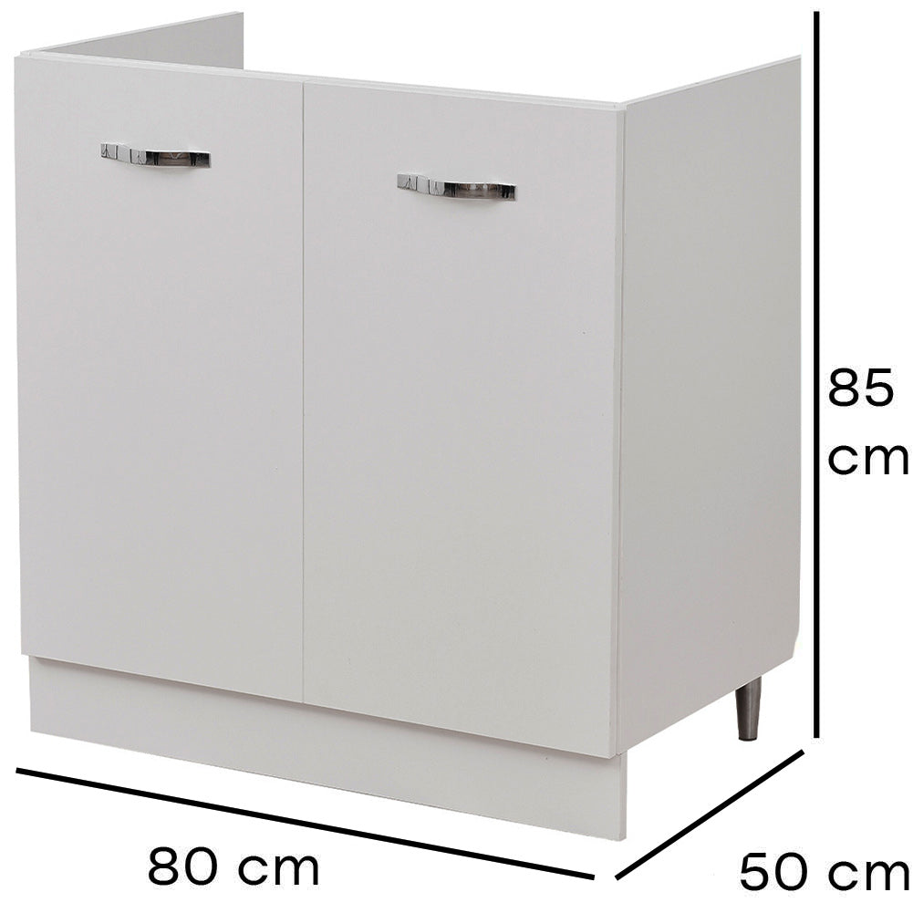 Mobile Sottolavello per Cucina Componibile Mobiletto Colore Bianco 2 A