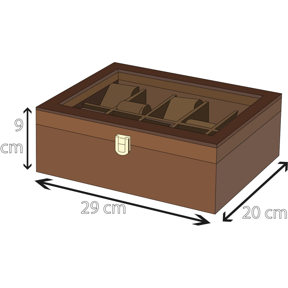 Scatola Porta 10 Orologi Portagioie Custodia Portaorologi Coperchio Tr –  Esplodia