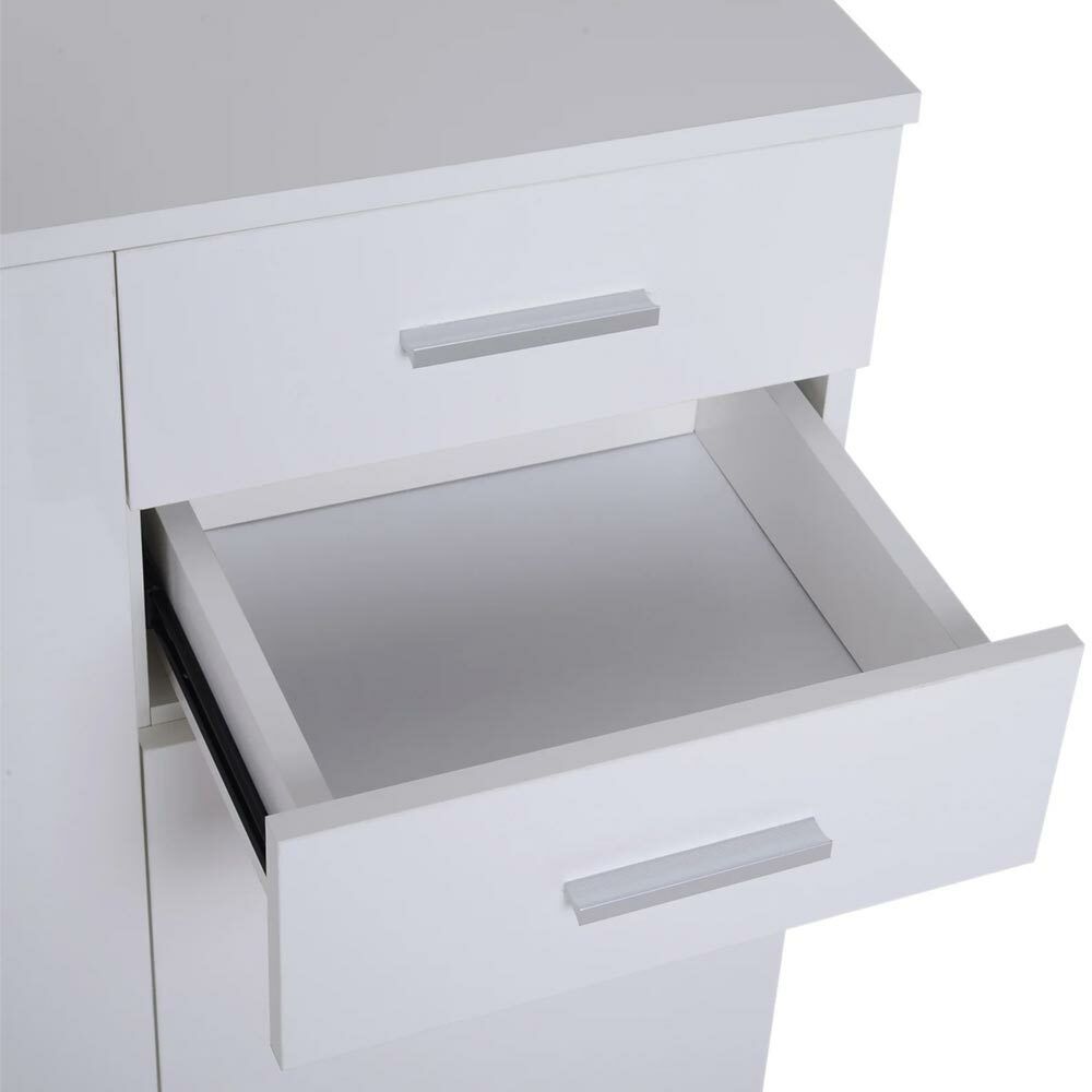 Mobile Madia con Cassetti Ante 2 Ripiani Mobiletto Credenza Cucina Bagno  Moderna