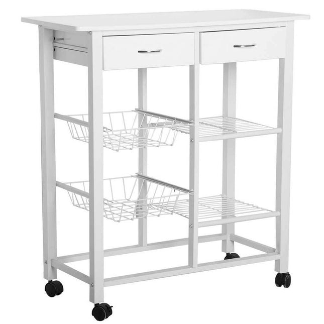 Carrello da Cucina 47x37x83 cm 1 Cassetto 4 Cestelli Ripiani