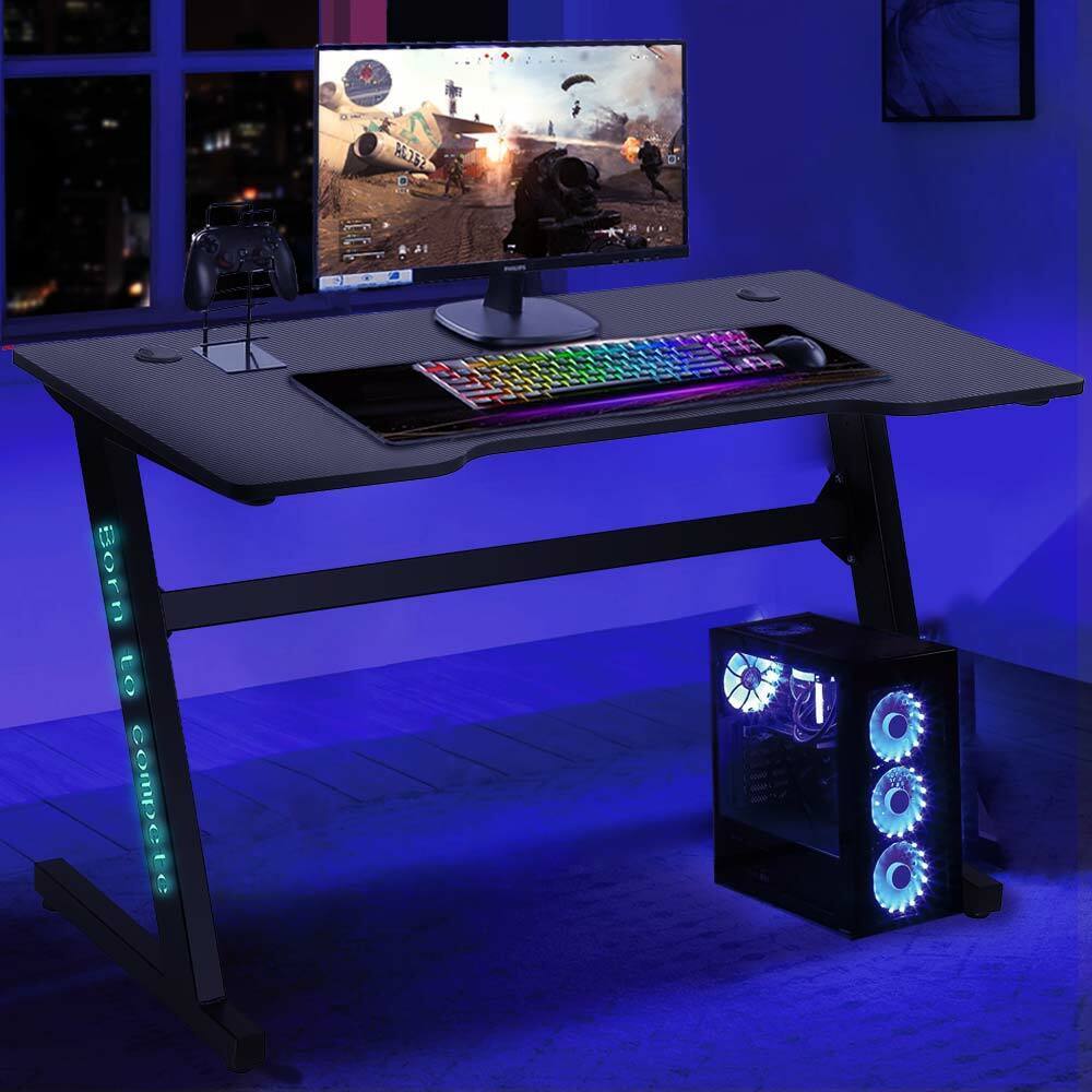Scrivania Gaming Porta Pc Computer con Luci LED RGB e Tappetino
