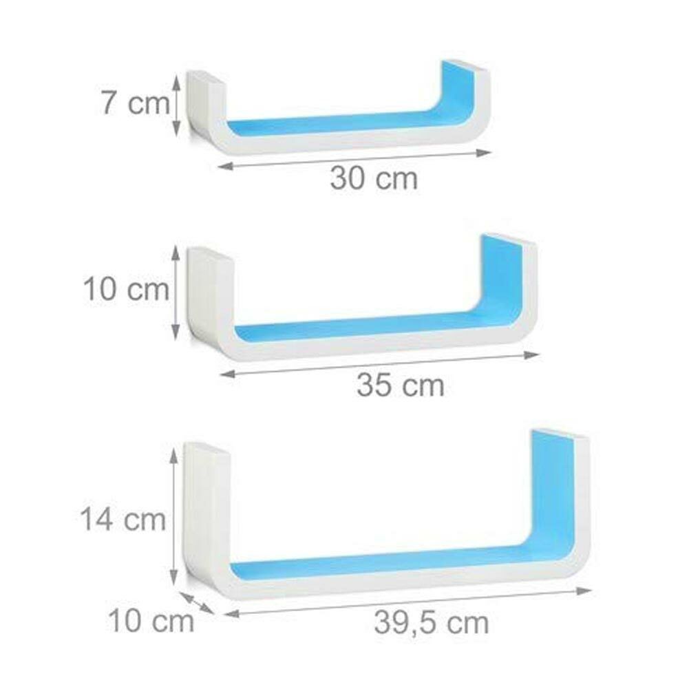 Set 3 Mensole da Parete Moderne Design Bordi Mensola Legno Scaffale Bi –  Esplodia
