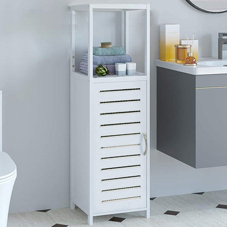 Mobiletto Bagno a Colonna con 1 Ripiano Bianco e Naturale Salvaspazio –  Esplodia