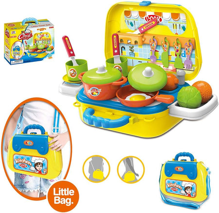 ColorBaby - Cucina giocattolo, valigetta con 17 accessori, cucina