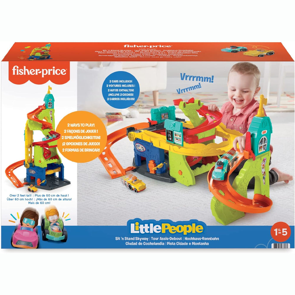 Fisher-Price Playset Little People Città Trasformabile 2in1 con 2 Veic